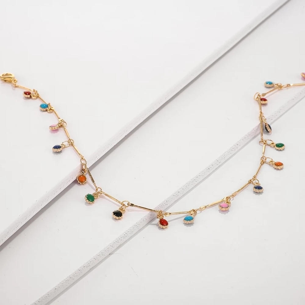 *1 LEFT* Dainty Colorful Charm Choker Necklace - Picture 3 of 6